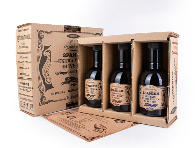 Packaging para aceite de oliva Pack Taste de Gringo Cool. Gringo Cool entre los 14 aceites de oliva más vendidos en Amazon USA