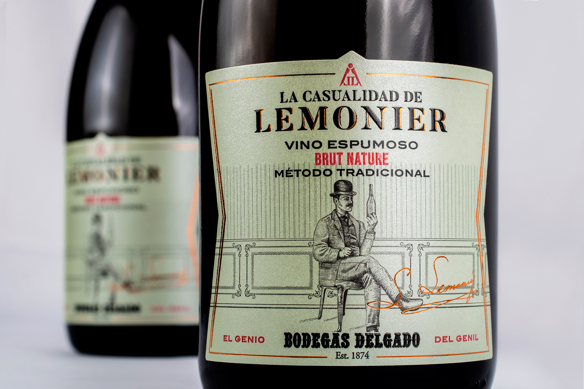 La Casualidad de Lemonier. Diseño de packaging para vino espumoso.