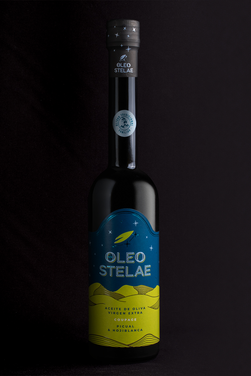 Oleo Stelae diseño de etiqueta para aceite