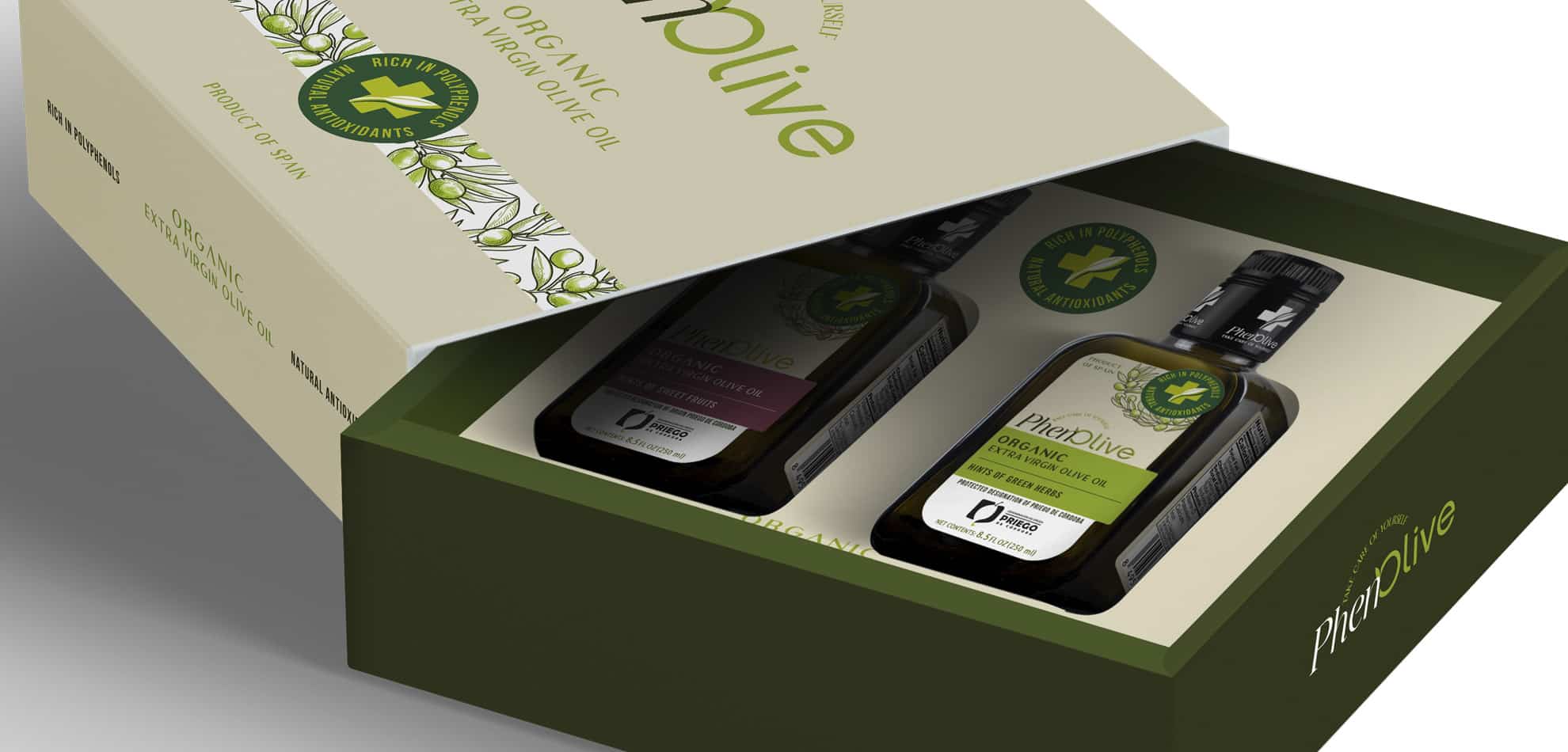 Packaging aceite de oliva virgen extra EEUU