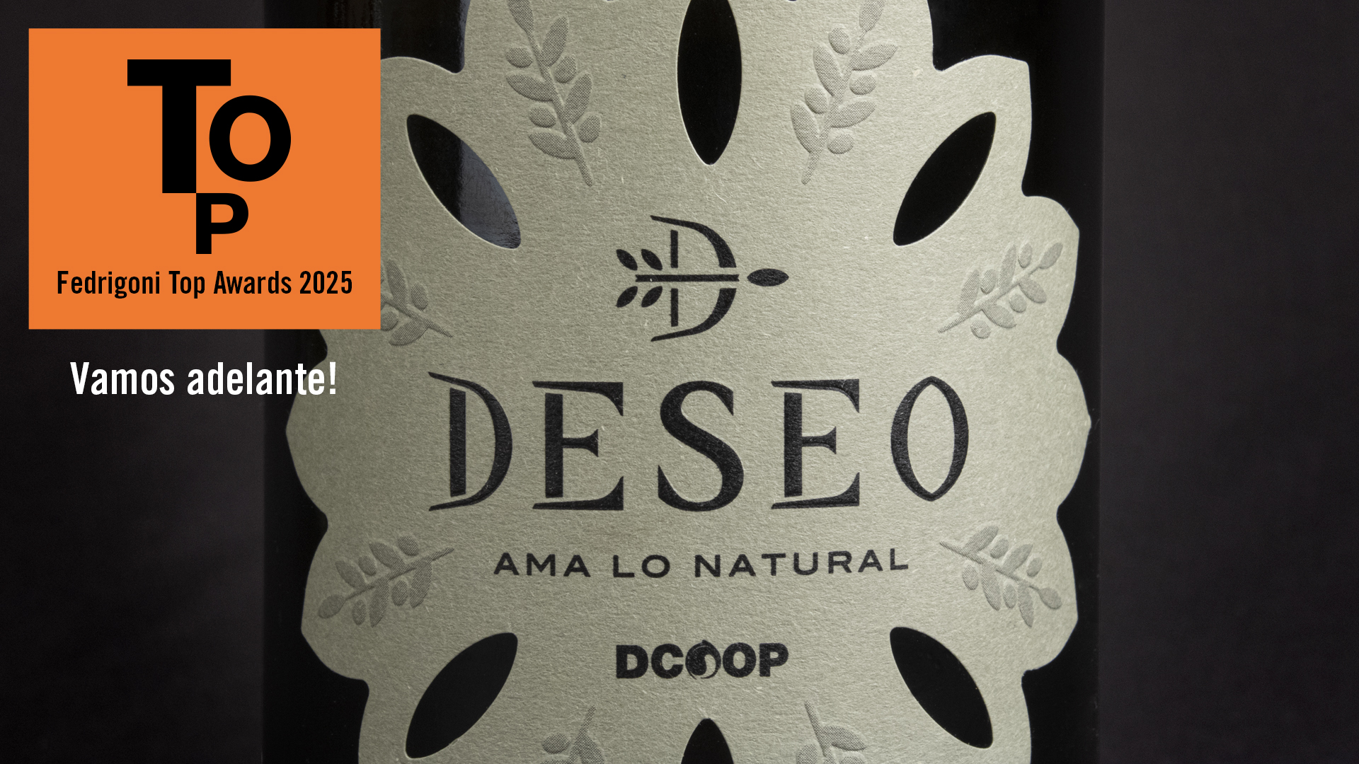 Deseo diseño etiqueta aceite oliva en Fedrigoni Top Award