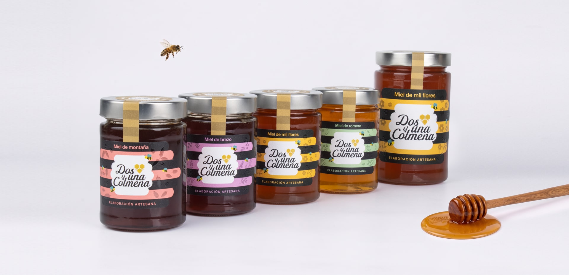 Branding y Packaging para Dos y una Colmena – Miel Artesana