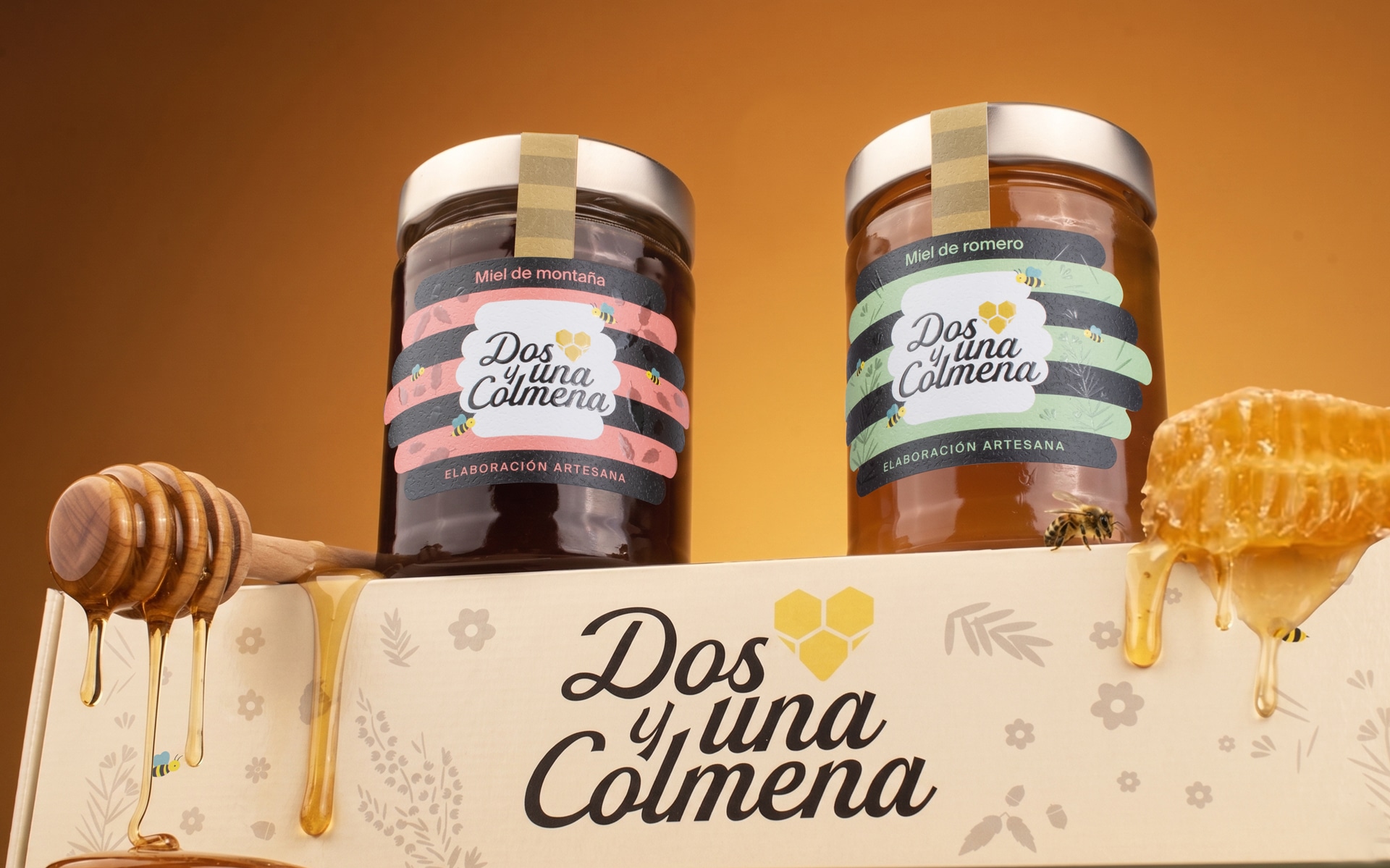 Branding y Packaging para Dos y una Colmena – Miel Artesana