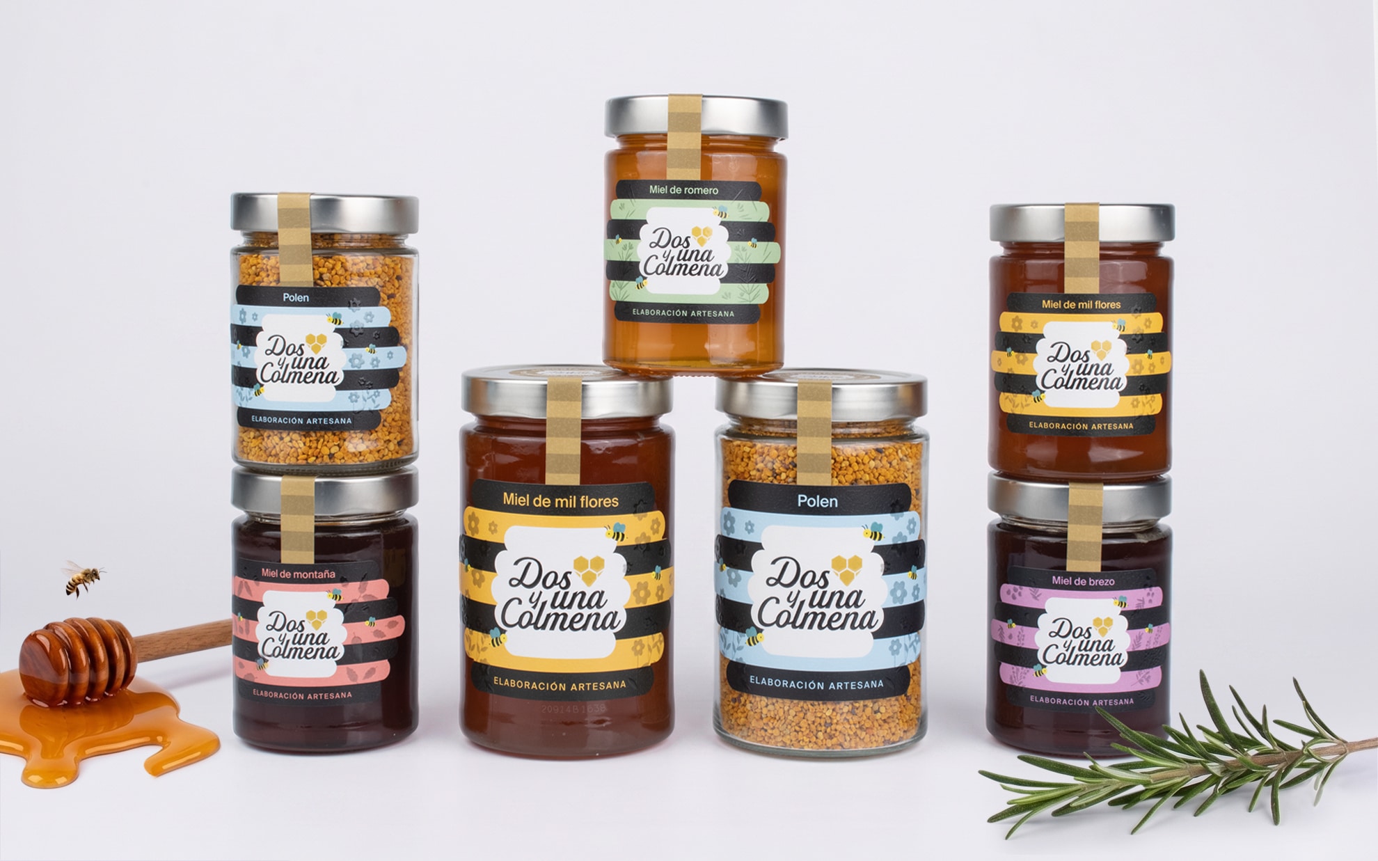 Branding y Packaging para Dos y una Colmena – Miel Artesana